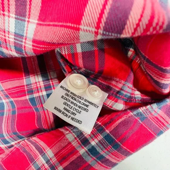 Untuckit Button Down Plaid Red Blue White Lightweight Cotton Shirt Men's Large. - Picture 6 of 8